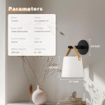 TACAHE Rechargeable Wall Sconce - Plastic Frosted Lampshade - 3 Color Temp & 5 Brightness - Remote Control - 5000 mAh Rechargeable Battery Operated - No Hardwired Required - Set of 2