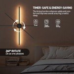 Battery Operated Wall Sconces Set of Two, 35 Inch Wireless LED Sconces Wall Lighting with Remote Control Dimmable, Rechargeable Wall Lights, Wall Lamp Indoor for Living Room Bedroom Hallway - Black