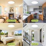 2Pack LED Flush Mount Ceiling Light Fixture, 12Inch 24W, Dimmable&3000K/3500K/4000K/5000K/6500K Adjustable Low Profile Ceiling Lights, 3200LM Modern Lamp for Kitchen, Bedroom, Porch, Hallway, White
