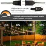 RTTY Outdoor String Lights 150ft, G40 Led Patio Lights with 75pcs Plastic Globe Bulbs,Shatterproof Waterproof Connectable Hanging for Porch Cafe Bistro Backyard Gazebo Balcony Deck Party