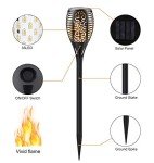 Permande Solar Torch Lights with Flickering Flame, Fire Effect Garden Light, Auto On/Off Dust to Dawn, Outdoor Waterproof Landscape Decoration, Powered Security Light for Patio, 8 Pack