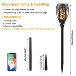 Permande Solar Torch Lights with Flickering Flame, Fire Effect Garden Light, Auto On/Off Dust to Dawn, Outdoor Waterproof Landscape Decoration, Powered Security Light for Patio, 8 Pack