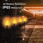 Permande Solar Torch Lights with Flickering Flame, Fire Effect Garden Light, Auto On/Off Dust to Dawn, Outdoor Waterproof Landscape Decoration, Powered Security Light for Patio, 8 Pack
