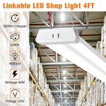 OOOLED 4FT Linkable 42W 4800LM 5000K LED Ceiling Lights for Garages, Pull Chain ON/Off, Linear Work Light Fixture with Plug, 2 Pack