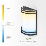 ASD LED Indoor Wall Mount Light Fixture - 10 Inch Modern Interior Matte Black Wall Sconce Lighting - 3000K 4000K 5000K Adjustable - Half Cylinder Hallway Light Fixture - ETL & Energy Star