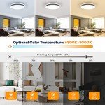 BLNAN Dimmable LED Flush Mount Ceiling Light Fixture with Remote Control, 15.4 Inch 36W 3000K-6500K Round Ceiling Lamp, Ultra Thin Modern Close to Ceiling Lights for Bedroom Kitchen Living Room