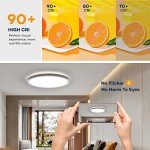 BLNAN Dimmable LED Flush Mount Ceiling Light Fixture with Remote Control, 15.4 Inch 36W 3000K-6500K Round Ceiling Lamp, Ultra Thin Modern Close to Ceiling Lights for Bedroom Kitchen Living Room