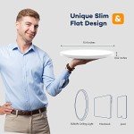BLNAN Dimmable LED Flush Mount Ceiling Light Fixture with Remote Control, 15.4 Inch 36W 3000K-6500K Round Ceiling Lamp, Ultra Thin Modern Close to Ceiling Lights for Bedroom Kitchen Living Room