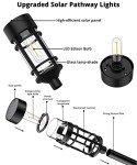 ILANCK 8 Pack Solar Pathway Lights Outdoor, Waterproof Solar Lights Outdoor with Metal & Glass Design - Auto On/Off, Long-Lasting, Landscape Lighting for Garden, Yard, Lawn, Driveway, Walkway
