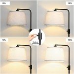 【Upgraded】 Dimmable Floor Lamp, 1000 Lumens LED Edison Bulb Included, Arc Floor Lamps for Living Room Modern Standing Lamp with Linen Shade, Tall Lamp for Bedroom Office Dining Room- Black