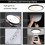 RGZZUP 28W LED Flush Mount Ceiling Light, Shell 3 Color Changeable (3000K/4000K/6000K),120V Slim Surface Mount Ceiling Light Lighting Fixture for Kitchen Bedroom Living Room (Black-6 Pack)