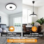 ASALL Black Waterproof LED Ceiling Light Fixture,with Bluetooth Speaker,11 Inch,18 watt, 2700K-6500K Dimmable Music Lamp,RGB Color Changing Light with Remote Control,for Bathroom,Shower,Bedroom