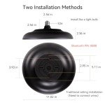 ASALL Black Waterproof LED Ceiling Light Fixture,with Bluetooth Speaker,11 Inch,18 watt, 2700K-6500K Dimmable Music Lamp,RGB Color Changing Light with Remote Control,for Bathroom,Shower,Bedroom