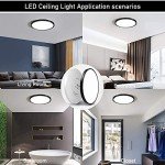 RGZZUP 28W LED Flush Mount Ceiling Light, Shell 3 Color Changeable (3000K/4000K/6000K),120V Slim Surface Mount Ceiling Light Lighting Fixture for Kitchen Bedroom Living Room (Black-6 Pack)