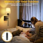 TOOWELL Battery Operated Wall Sconce Set of 2, Black Rechargeable Wall Lights with Remote, Wireless Wall Sconces Battery Powered Wall Lamp for Bedroom Living Room Hallway Bathroom
