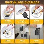 TOOWELL Battery Operated Wall Sconce Set of 2, Black Rechargeable Wall Lights with Remote, Wireless Wall Sconces Battery Powered Wall Lamp for Bedroom Living Room Hallway Bathroom