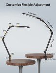 MediAcous LED Desk Lamp with Clamp, Dual Light Desk Lamp with Swing Arm, 4 Color Modes & 4 Brightness Metal Table Lamp, Eye-Caring Clip-on Lamp with Memory Function for Home Office Work Study