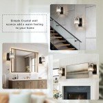 Grneric Crystal Wall Sconces,Black Wall Light Fixtures,Black Sconce with Glass Shade,Wall Lights Modern Sconces Wall Lighting Wall Sconce for Living Room Bathroom Hallway Bedroom 10 Inch
