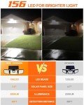 INCX Solar Outdoor Lights with Motion Sensor, Solar Powered 3 Heads Security Lights, 156 LED Flood Light Motion Detected Spotlight for Patio Garage Yard Entryways, IP65 Waterproof 2 Pack