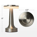 O’Bright Portable LED Table Lamp with Touch Sensor, 3-Levels Brightness, Rechargeable Battery Up to 48 Hours Usage, Night Light for Kids Nursery, Nightstand Lamp, Bedside Lamp (Silver)