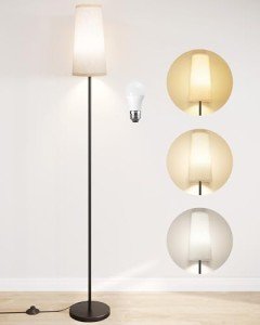 SUNMORY Floor Lamps for Living Room/Bedroom/Office, Standing Lamp with LED Bulb, 3 Color Temperature Tall Lamp, Suitable for Modern/Boho/Farmhouse and Other Home Decor Styles, Black Floor Lamp