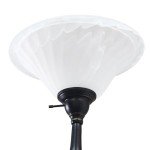 Elegant Designs LF2003-RBZ 2 Light Mother Daughter Floor Lamp with White Marble Glass,Restoration Bronze