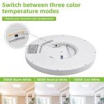 hykolity 2 Pack 12 Inch Selectable CCT LED Round Flat Panel Light, 24W 3000K/4000K/5000K, Edge-Lit Flush Mount Ceiling Light Fixture for Kitchen, Bedroom, Laundry and Closet Room，White