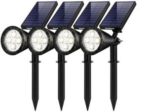 InnoGear Solar Lights Outdoor Waterproof Solar Garden Light for Outside Yard Landscape Lighting Pathway Spot Lights Spotlight Wall Light Auto On/Off, Pack of 4 (White)