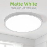 hykolity 2 Pack 12 Inch Selectable CCT LED Round Flat Panel Light, 24W 3000K/4000K/5000K, Edge-Lit Flush Mount Ceiling Light Fixture for Kitchen, Bedroom, Laundry and Closet Room，White