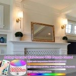 YHCDLAMP Battery Operated Wall Sconce Set of 2, Rechargeable Wall Sconce with 10000mAh Bulb and Remote Control, Up to 50 Hrs Use, RGB Dimmable Wireless Wall Lights for Living Room Bedroom Hallway
