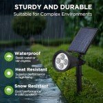 InnoGear Solar Lights Outdoor Waterproof Solar Garden Light for Outside Yard Landscape Lighting Pathway Spot Lights Spotlight Wall Light Auto On/Off, Pack of 4 (White)
