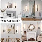Aoceley 2-Pack Led Wall Sconces,18W 3000K Indoor Hardwired Dimmable Wall Light with Acrylic Lampshade,Led Sconces Wall Lighting,Modern Vanity Wall Light Fixture for Bathroom Bedroom Living Room(Black)