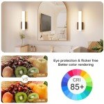 Aoceley 2-Pack Led Wall Sconces,18W 3000K Indoor Hardwired Dimmable Wall Light with Acrylic Lampshade,Led Sconces Wall Lighting,Modern Vanity Wall Light Fixture for Bathroom Bedroom Living Room(Black)