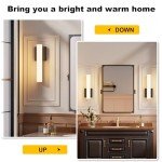 Aoceley 2-Pack Led Wall Sconces,18W 3000K Indoor Hardwired Dimmable Wall Light with Acrylic Lampshade,Led Sconces Wall Lighting,Modern Vanity Wall Light Fixture for Bathroom Bedroom Living Room(Black)