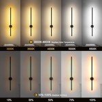 Pasoar Battery Operated Wall Sconce Set of Two, USB Rechargeable LED Wall Lights with Remote Control, Dimmable Cordless Wall Lamp Indoor, 360° Rotation for Living Room, Bedroom, Black 23.6 Inches