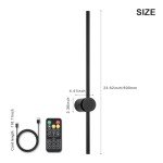 Pasoar Battery Operated Wall Sconce Set of Two, USB Rechargeable LED Wall Lights with Remote Control, Dimmable Cordless Wall Lamp Indoor, 360° Rotation for Living Room, Bedroom, Black 23.6 Inches