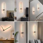 Pasoar Battery Operated Wall Sconce Set of Two, USB Rechargeable LED Wall Lights with Remote Control, Dimmable Cordless Wall Lamp Indoor, 360° Rotation for Living Room, Bedroom, Black 23.6 Inches