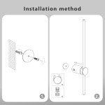 Pasoar Battery Operated Wall Sconce Set of Two, USB Rechargeable LED Wall Lights with Remote Control, Dimmable Cordless Wall Lamp Indoor, 360° Rotation for Living Room, Bedroom, Black 23.6 Inches
