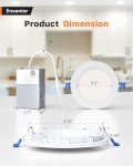 Ensenior 24 Pack 4 Inch LED Recessed Ceiling Light, Dimmable, 2700K-5000K 5CCT, 750LM 9W 120V, High Brightness Canless Wafer Downlight - ETL&FCC&IC