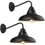 FLQMYQ Wall Lights Wall Mount for House Farmhouse Wall Sconce Black Outside Lantern Classic Barn Lights Outdoor & Indoor, 12"，2 Pack
