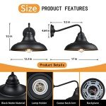 FLQMYQ Wall Lights Wall Mount for House Farmhouse Wall Sconce Black Outside Lantern Classic Barn Lights Outdoor & Indoor, 12"，2 Pack