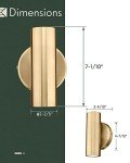 Cargifak 2-Light Wall Light, Brass Gold Wall Sconce, Indoor Up and Down Wall Lamp for Bedroom Bathroom Stair Entryway (2 Pack), WL4830-2W-BB-2PK