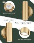 Cargifak 2-Light Wall Light, Brass Gold Wall Sconce, Indoor Up and Down Wall Lamp for Bedroom Bathroom Stair Entryway (2 Pack), WL4830-2W-BB-2PK