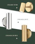 Cargifak 2-Light Wall Light, Brass Gold Wall Sconce, Indoor Up and Down Wall Lamp for Bedroom Bathroom Stair Entryway (2 Pack), WL4830-2W-BB-2PK