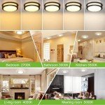 hykolity 10 inch Flush Mount LED Ceiling Light Fixture, 17W 1100lm, 2700K/3000K/3500K/4000K/5000K Adjustable Ceiling Lights, Oil Rubbed Bronze Saturn Dimmable Lighting for Hallway Bathroom - 2 Pack