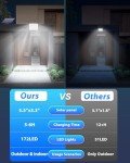 Gusicil Solar Lights for Outside, 172LED 3Modes Split Motion Sensor Outdoor Lights with Remote Control, Solar Lights Outdoor Waterproof IP65, Outdoor Solar Lights for Yard,Patio,Garden,Garage, 2 Pack