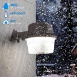 TORCHSTAR LED Barn Light, Dusk to Dawn Area Lights with Photocell, Outdoor Security Flood Lighting, ETL & FCC Listed, IP65 Waterproof, Aluminum Housing, 110-277V, Garage, Yard, 5000K Daylight, Bronze