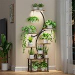 Plant Stand Indoor with Grow Lights - 8 Tiered Plant Shelf Indoor, 62" Corner Plant Stand for Indoor Plants Multiple, Metal Tall Plant Flower Holder, S-Shaped Plant Rack for Home, Patio(Patent Design)
