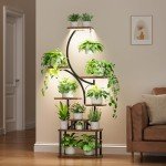 Plant Stand Indoor with Grow Lights - 8 Tiered Plant Shelf Indoor, 62" Corner Plant Stand for Indoor Plants Multiple, Metal Tall Plant Flower Holder, S-Shaped Plant Rack for Home, Patio(Patent Design)