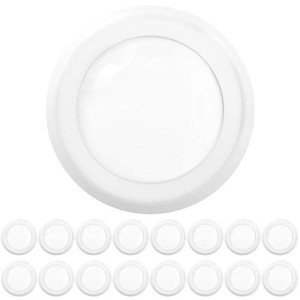 Sunco 16 Pack LED Disc Lights Ceiling 6 Inch, Flush Mount Disk Light, Recessed Can Lighting, 1050 LM, 15W (75W Equivalent), 5000K Daylight, Dimmable, Damp Rated ETL.